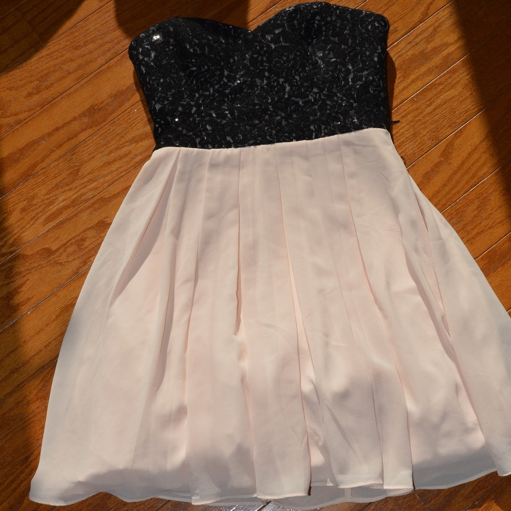 Blush and Black Sequin Dress